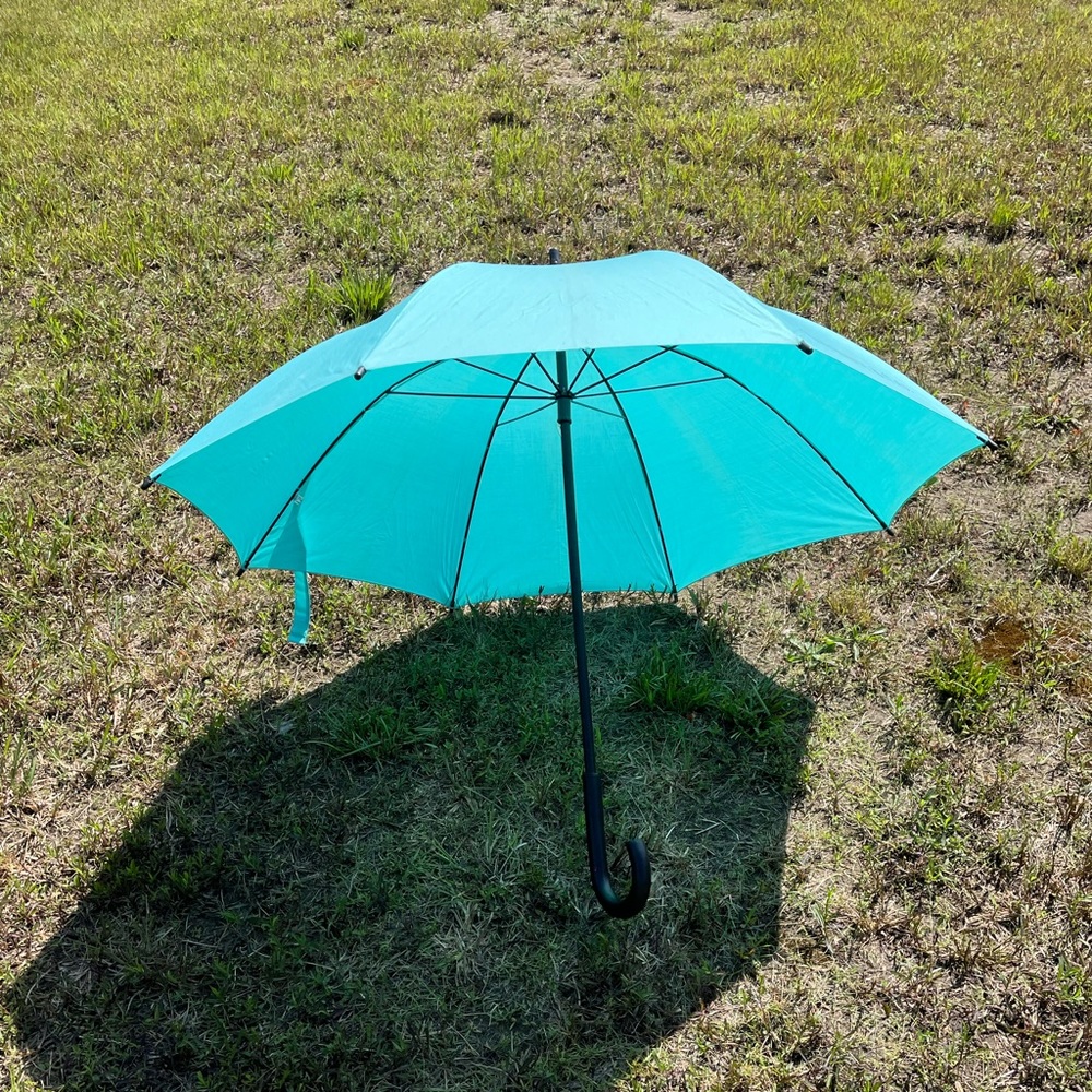 Tco blue and black lettering umbrella